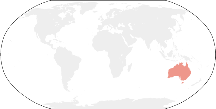 世界地図　オーストラリア