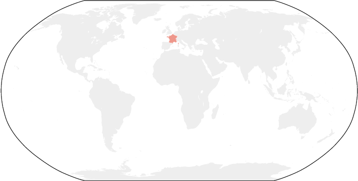 世界地図　フランス
