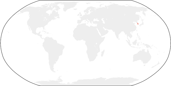 世界地図　韓国
